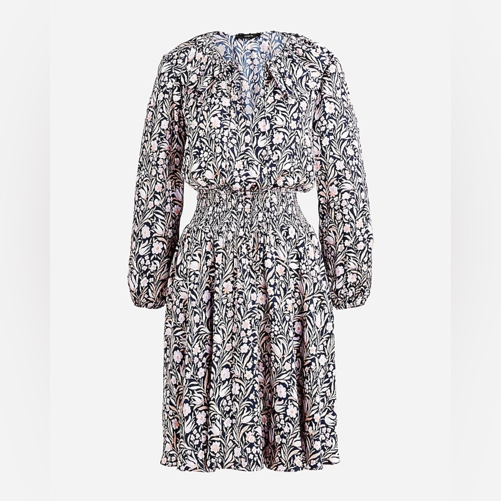 J. Crew V-neck mini dress long sleeve dress in floral fields women’s size 3X